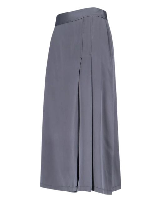 Aspesi Gray Pleated Long Skirt