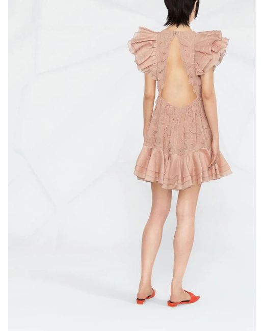 Zimmermann Pink 'dancer Frilled Mini Dress'
