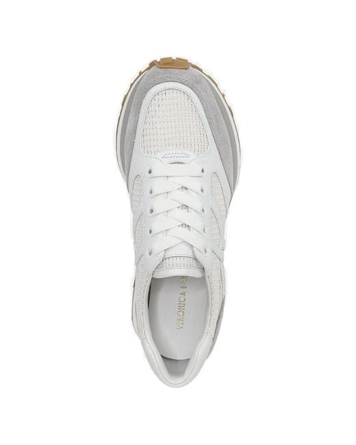 Veronica Beard White Panelled Trainers