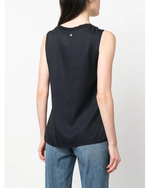 Lorena Antoniazzi Black Cotton-Blend Tank Top