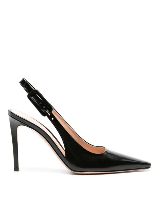 Gianvito Rossi Black Lindsay 95mm Leather Pumps