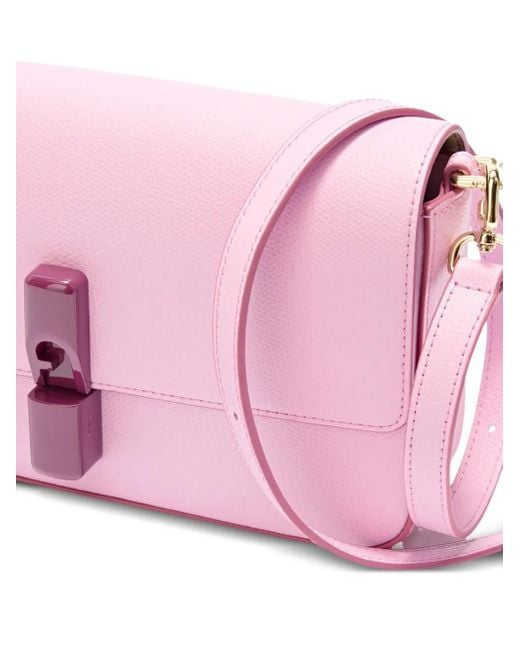 Furla Pink Iride Flap-Lock Satchel