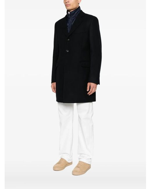 Fay Blue Single-Breasted Layered Coat for men
