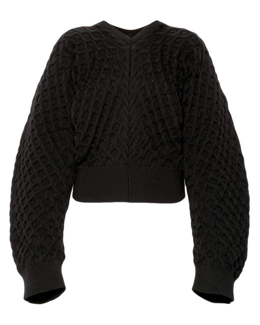 Jacquemus Black Le Sweater Boule Torsade Pullover