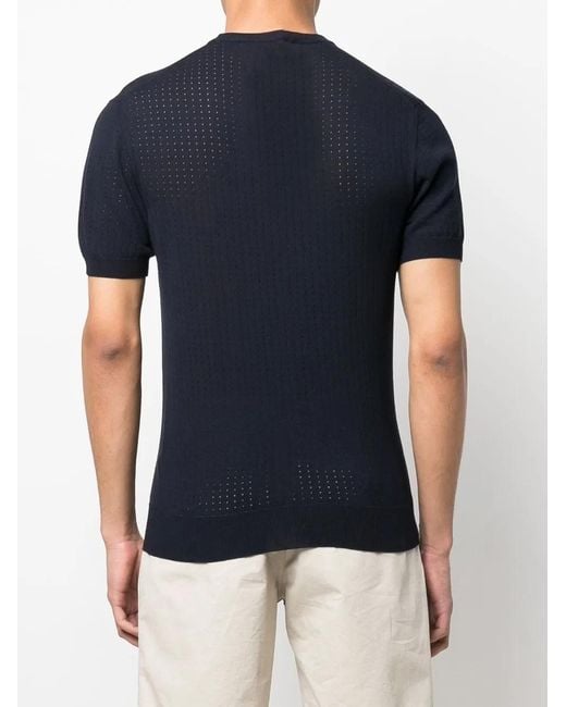 Orlebar Brown Black Pointelle-Design Short-Sleeved T-Shirt for men