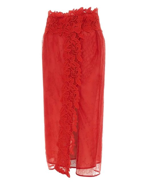 Blumarine Lace Floral Embroidered Skirt
