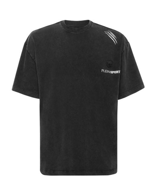 Philipp Plein Black Logo-Plaque T-Shirt for men
