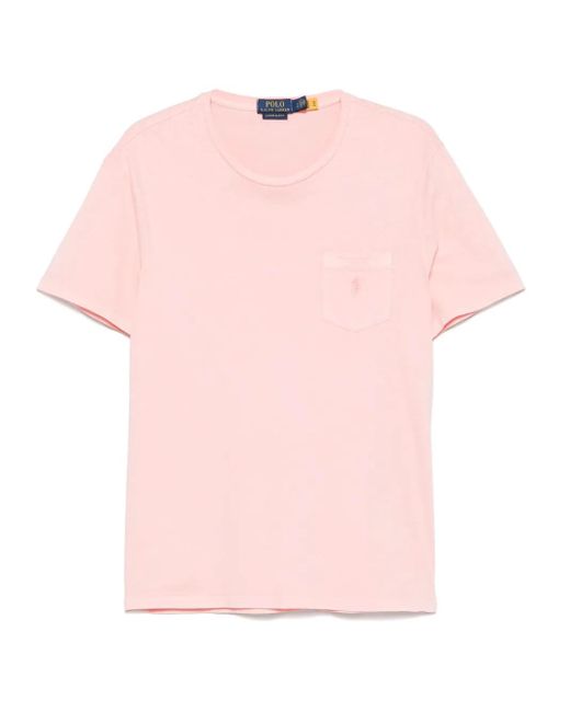 Polo Ralph Lauren Pink Crewneck Logo T-Shirt for men