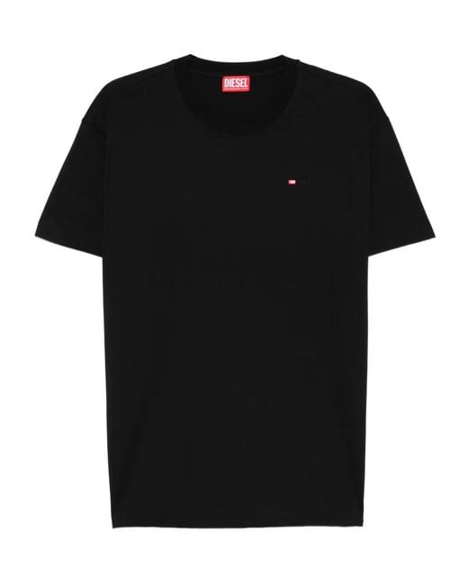 DIESEL Black Logo-Embroidered T-Shirt for men