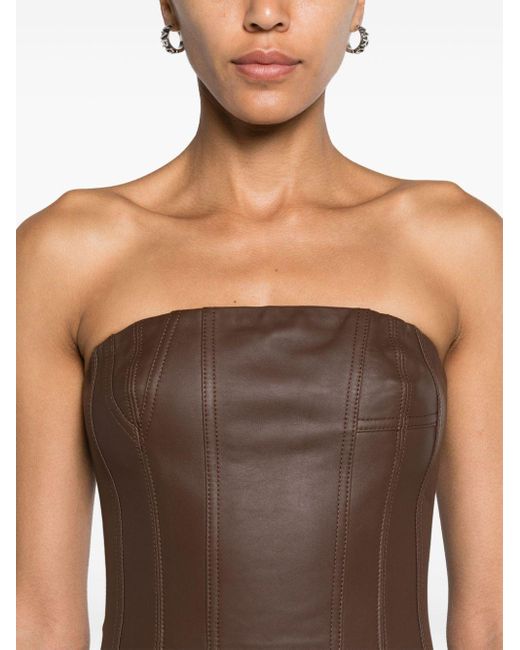 Amiri Brown Bustier-style Leather Top