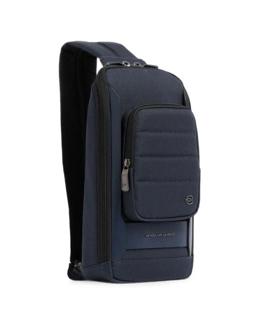 Piquadro Blue Padded Convertible Backpack for men