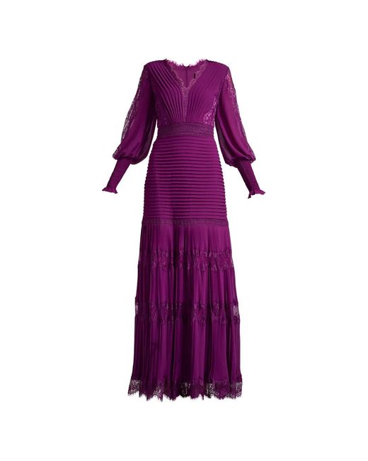 Tadashi Shoji Purple Pleated Maxi Dress