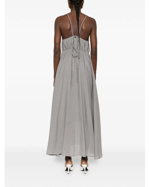 ELEH Gray V-Neck Maxi Dress