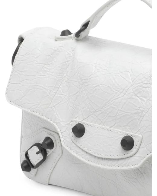 Balenciaga White Nano Le City Leather Crossbody Bag