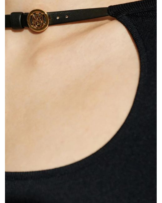 Amiri Black Top mit Logo-Schild