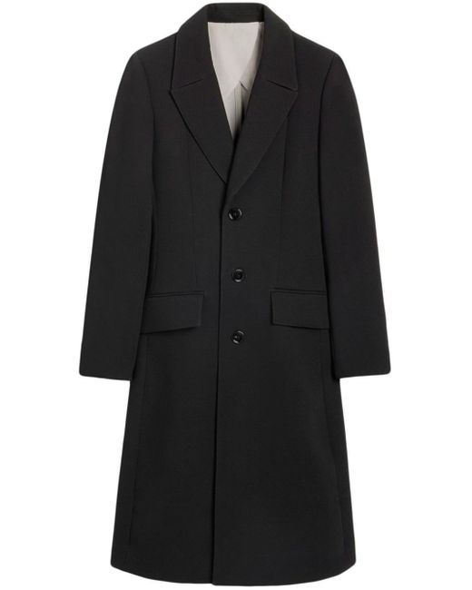 Manteau en laine vierge à simple boutonnage AMI en coloris Black