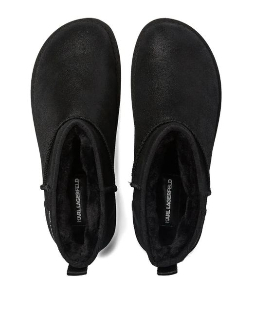 Karl Lagerfeld Black Platform Pull-On Boots