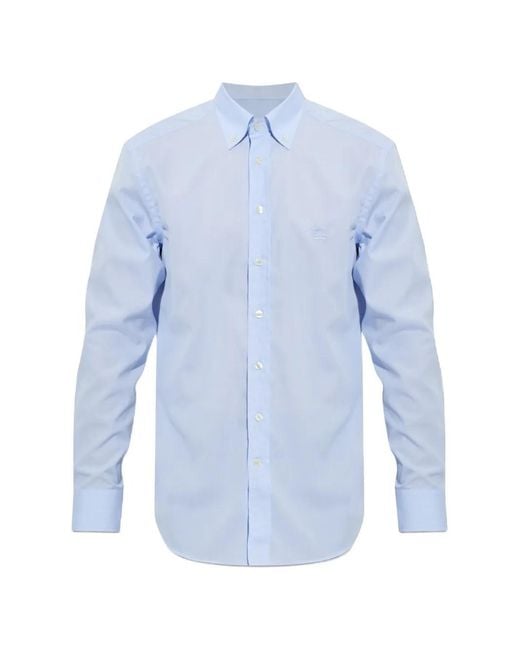Etro Blue Chemise À Col Boutonné for men