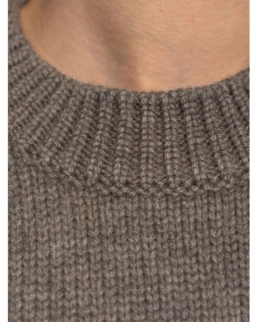 Lisa Yang Gray Raglan-Sleeve Cashmere Sweater