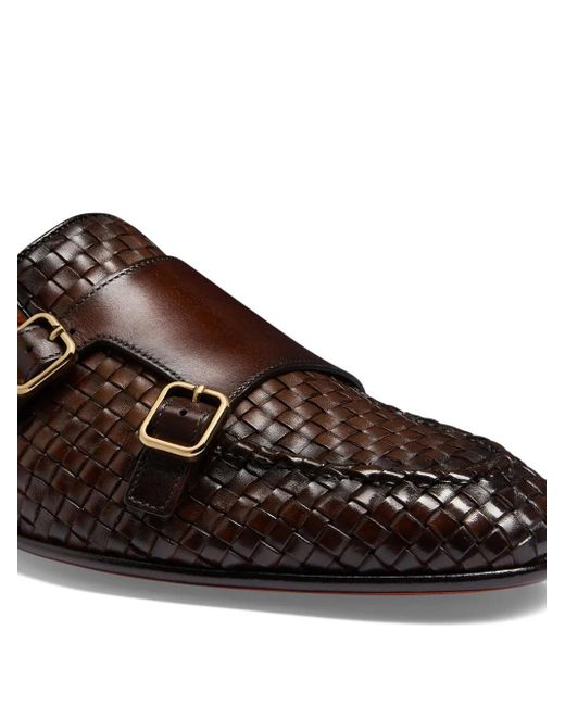 メンズ Santoni モンクストラップシューズ Brown