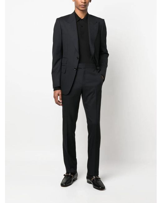 Tom Ford Black Long-Sleeve Polo Shirt for men