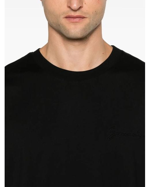 Givenchy Black T-Shirt With Embossed Logo for men
