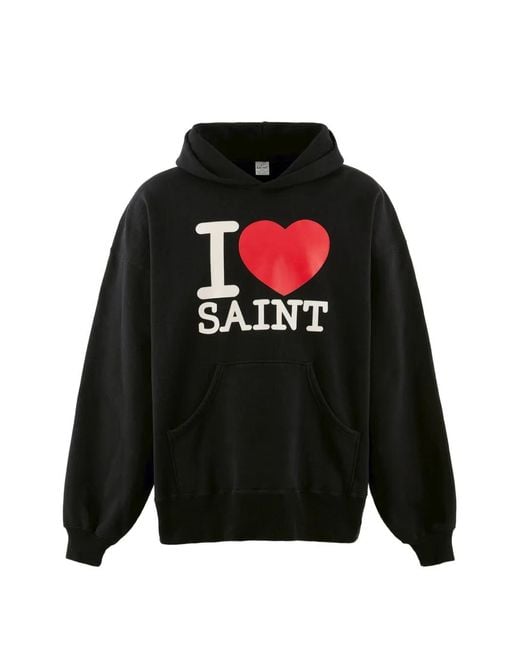 SAINT Mxxxxxx Black Hoodie I Love Saint for men