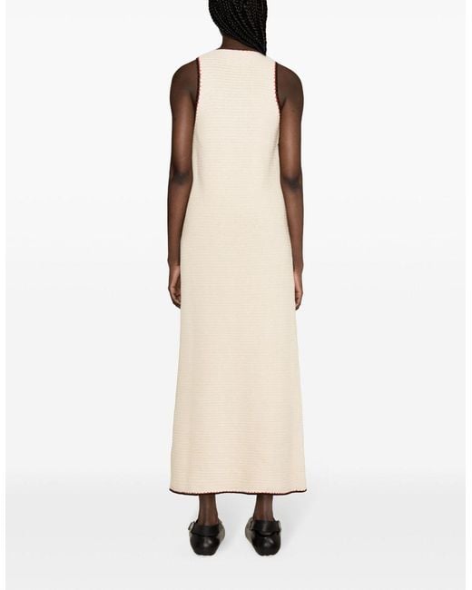 Jil Sander White Neutral Crochet Knit Maxi Dress - Women's - Recycled Cotton