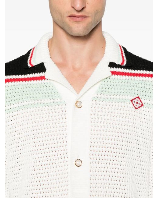 Casablanca Black Cardigan With Striped Details for men