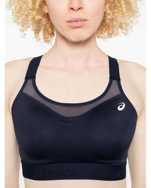 Asics Blue Road Combination Mesh Panel Bra