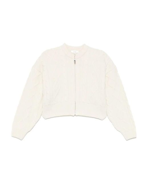FRAME White Cable-Knit Cardigan