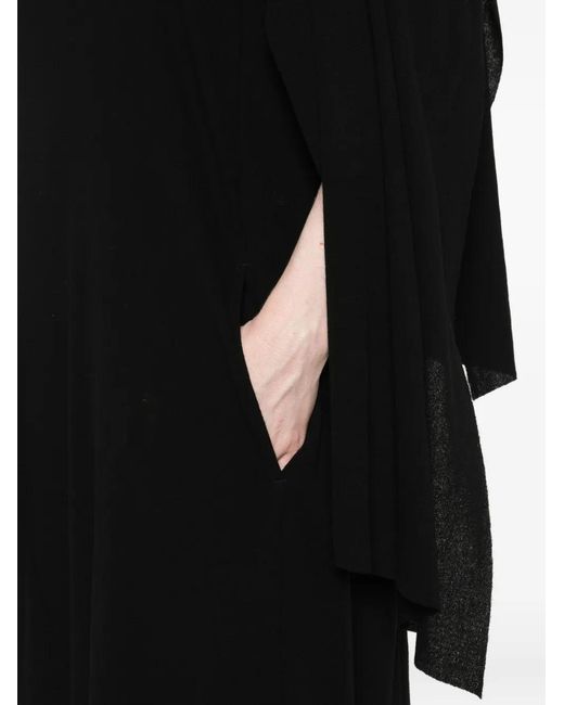 Yohji Yamamoto Black Draped Ruffled Dress