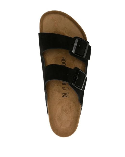 Birkenstock Black Arizona Suede Sandals for men