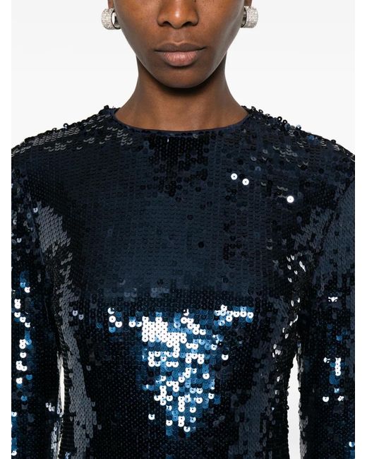 Sequin long-sleeve mini dress ROTATE BIRGER CHRISTENSEN de color Blue