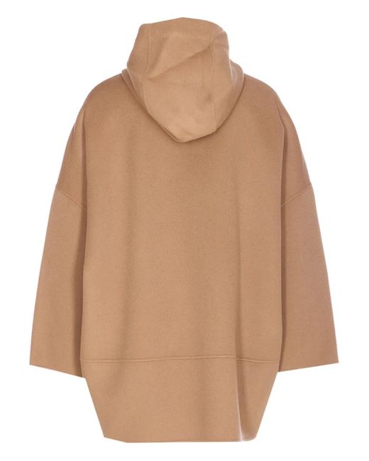 Max Mara Natural Zip-Up Hooded Coat