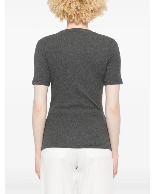 Samsøe & Samsøe Gray Fine Ribbbed T-Shirt