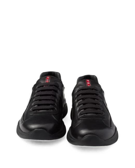 Prada Black America's Cup Nappa Leather Sneakers for men