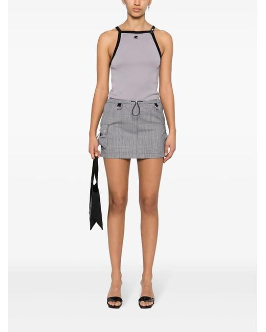 Coperni Gray Checked Mini Skirt