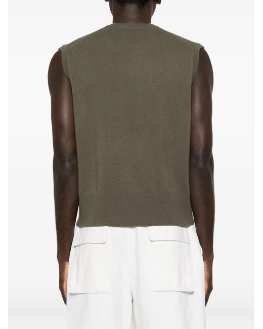Extreme Cashmere Green V-Neck Sleeveless Top