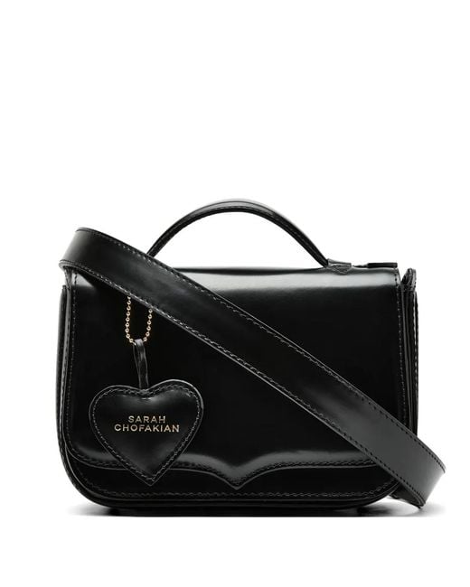 Bandolera Seoul con charm de corazón Sarah Chofakian de color Black