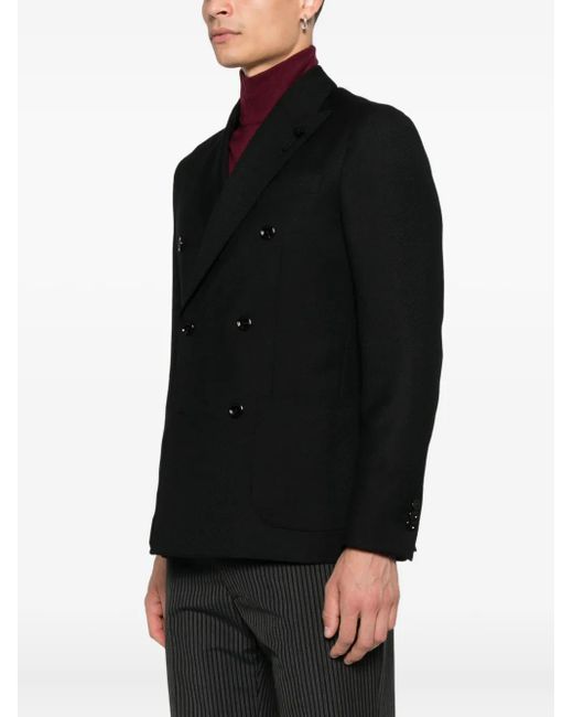 Lardini Black Double-Breasted Wool Jacket for men
