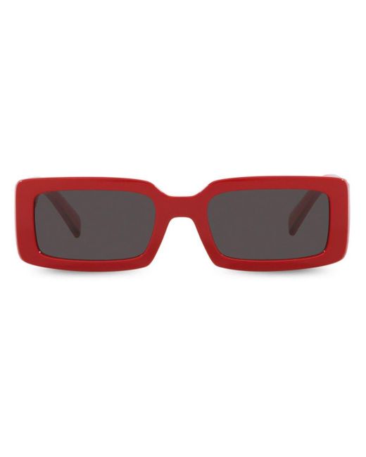 Dolce & Gabbana Red Dg Elastic Rectangle-frame Sunglasses