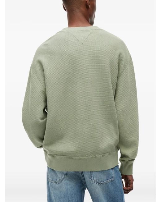 Tommy Hilfiger Green Pull En Maille Gaufrée for men