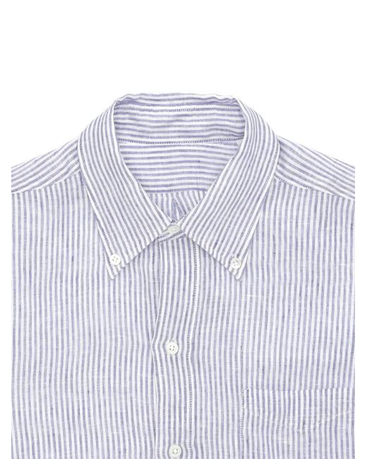 Fortela White King Striped Chest-Pocket Shirt for men