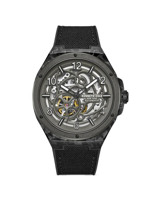 Kenneth Cole Black Skeleton 44Mm Watch for men