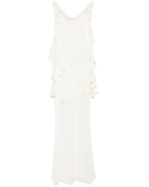 ROTATE BIRGER CHRISTENSEN White Waterfall Maxi Dress
