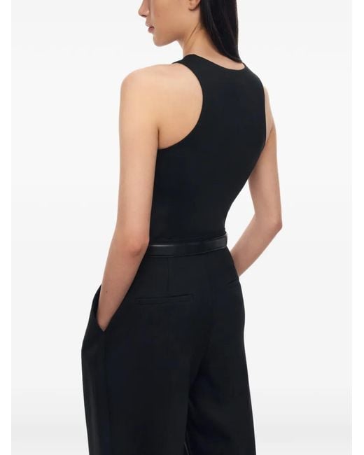 12 STOREEZ Black Racer-Back Bodysuit