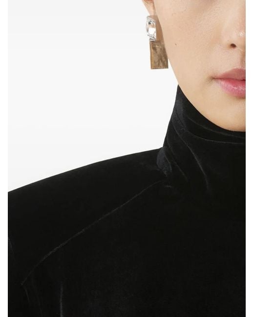 Lanvin White Crystal-Embellished Bar Earrings