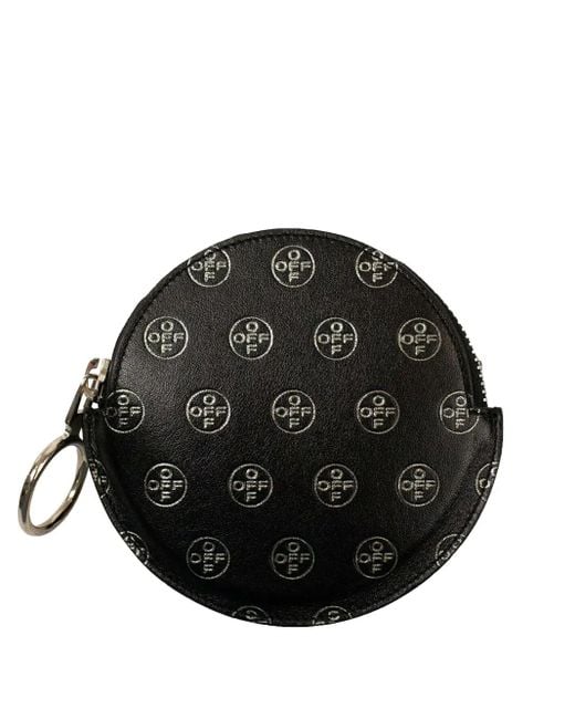 Off-White c/o Virgil Abloh Black Logo-Pattern Coin Pouch for men