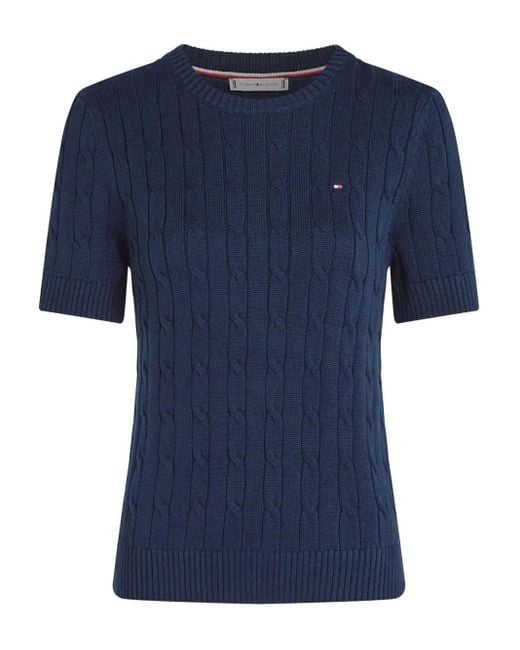 Tommy Hilfiger Blue Pullover mit Zopfmuster